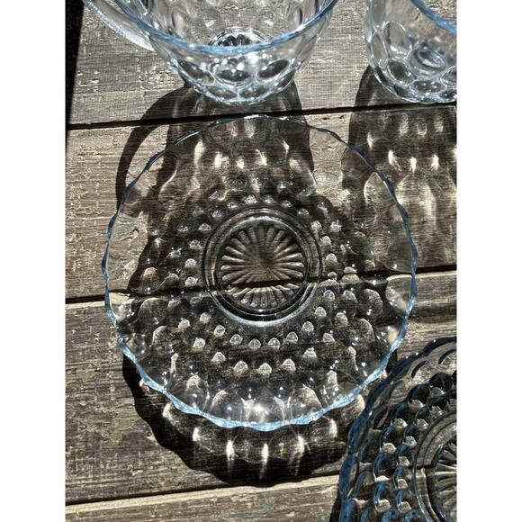 2 Anchor Hocking Fire King Blue Bubble Cup Saucer MCM 1940-1965 Coffee Tea - Picture 5 of 16